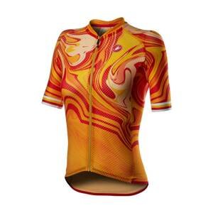 CASTELLI Cyklistický dres s krátkým rukávem - CLIMBER'S 2.0 LADY - oranžová/žlutá M