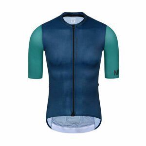 MONTON Cyklistický dres s krátkým rukávem - CHECHEN - modrá/zelená XL