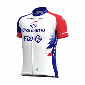 ALÉ Cyklistický dres s krátkým rukávem - GROUPAMA FDJ 2021 - bílá/modrá/červená 2XL