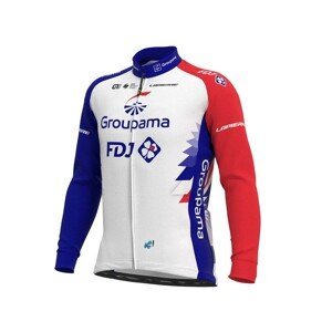 ALÉ Cyklistický dres s dlouhým rukávem zimní - GROUPAMA FDJ 2021 - červená/bílá/modrá L