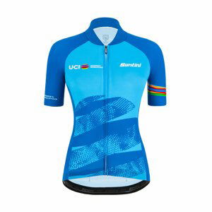 SANTINI Cyklistický dres s krátkým rukávem - UCI WORLD ECO LADY - světle modrá XS