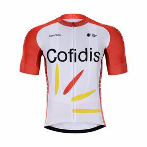 BONAVELO Cyklistický dres s krátkým rukávem - COFIDIS 2021 - červená/bílá 4XL