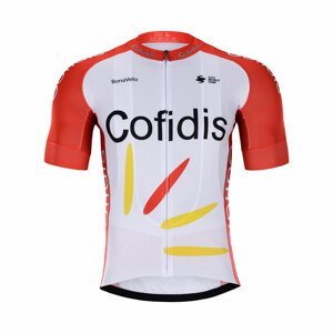 BONAVELO Cyklistický dres s krátkým rukávem - COFIDIS 2021 - červená/bílá S