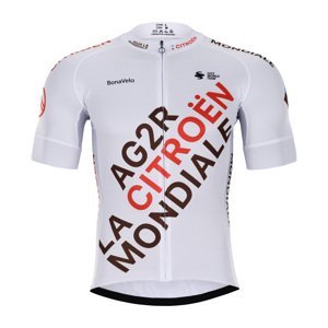 BONAVELO Cyklistický dres s krátkým rukávem - AG2R CITROËN 2022  - hnědá/bílá/modrá XL