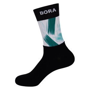BONAVELO Cyklistické ponožky klasické - BORA 2022 - černá/zelená S-M