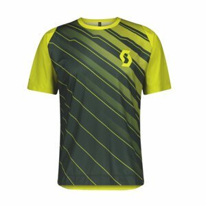SCOTT Cyklistický dres s krátkým rukávem - TRAIL VERTIC - zelená/žlutá M