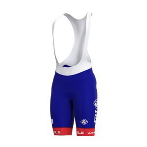 ALÉ Cyklistické kalhoty krátké s laclem - GROUPAMA FDJ 2022 - červená/bílá/modrá