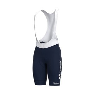 ALÉ Cyklistické kalhoty krátké s laclem - MOVISTAR 2021 PRIME - modrá 4XL