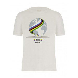 SANTINI Cyklistické triko s krátkým rukávem - WORLD UCI OFFICIAL - bílá L