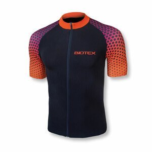 BIOTEX Cyklistický dres s krátkým rukávem - SMART - oranžová/černá XL-2XL