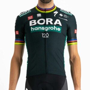 SPORTFUL Cyklistický dres s krátkým rukávem - BORA HANSGROHE 2021  - šedá/zelená L