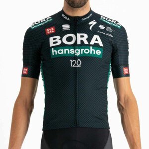 SPORTFUL Cyklistický dres s krátkým rukávem - BORA HANSGROHE 2021 - šedá/zelená L
