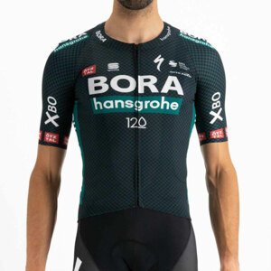 SPORTFUL Cyklistický dres s krátkým rukávem - BORA HANSGROHE 2021 - černá/zelená 2XL