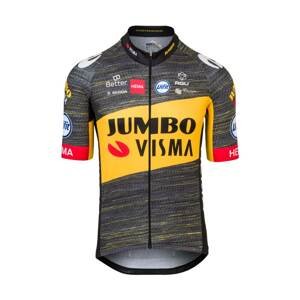 AGU Cyklistický dres s krátkým rukávem - JUMBO-VISMA 2021 TDF - žlutá/černá 2XL