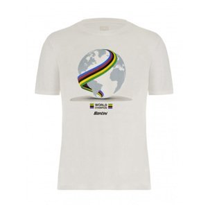 SANTINI Cyklistické triko s krátkým rukávem - WORLD UCI OFFICIAL - bílá XL