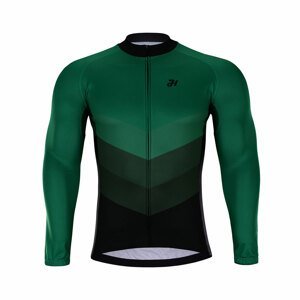 HOLOKOLO Cyklistický dres s dlouhým rukávem letní - NEW NEUTRAL SUMMER - zelená/černá