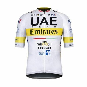 GOBIK Cyklistický dres s krátkým rukávem - UAE 2021 INFINITY - žlutá/bílá XS