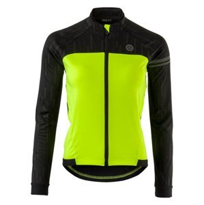 AGU Cyklistická zateplená bunda - ESSENTIAL HIVIS LADY - černá/žlutá XS