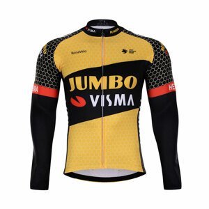 BONAVELO Cyklistický dres s dlouhým rukávem zimní - JUMBO-VISMA 2021 WNT - žlutá L