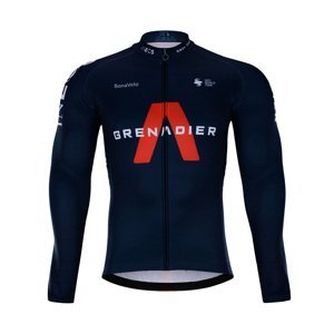 BONAVELO Cyklistický dres s dlouhým rukávem zimní - INEOS 2021 WINTER - modrá/černá M