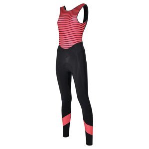 SANTINI Cyklistické kalhoty dlouhé s laclem - CORAL BENGAL LADY - černá/růžová 2XL