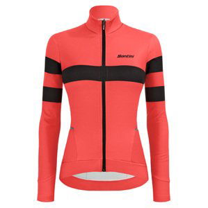 SANTINI Cyklistický dres s dlouhým rukávem zimní - CORAL BENGAL LADY - růžová M