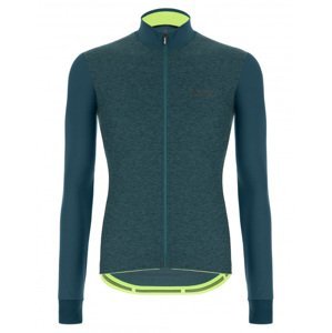 SANTINI Cyklistický dres s dlouhým rukávem zimní - COLORE PURO WINTER - modrá/zelená XL