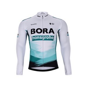 BONAVELO Cyklistický dres s dlouhým rukávem zimní - BORA 2021 WINTER - zelená/černá/bílá