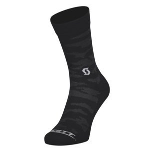 SCOTT Cyklistické ponožky klasické - AS TRAIL CAMO CREW  - černá 39-41