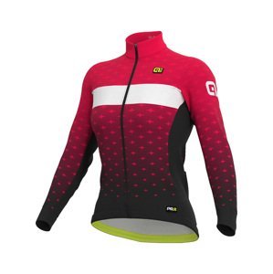 ALÉ Cyklistický dres s dlouhým rukávem zimní - PR-R STARS LADY WNT - černá/růžová
