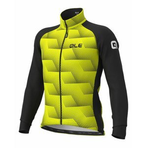 ALÉ Cyklistická zateplená bunda - SOLID SHARP - černá/žlutá