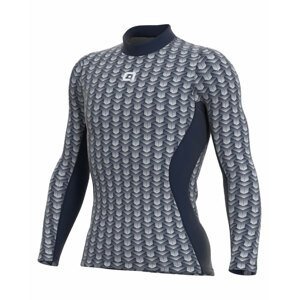 ALÉ Cyklistické triko s dlouhým rukávem - INTIMO CUBES - modrá XL-2XL