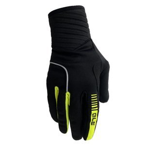 ALÉ Cyklistické rukavice dlouhoprsté - WINDPROTECTION - žlutá/černá XL