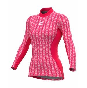 ALÉ Cyklistické triko s dlouhým rukávem - INTIMO CUBES LADY - růžová S