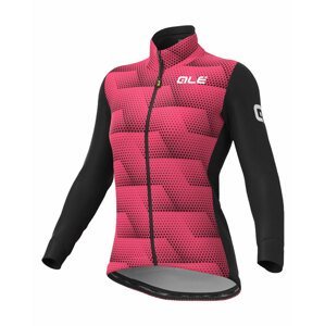 ALÉ Cyklistická zateplená bunda - SOLID SHARP LADY WNT - černá/růžová L