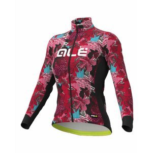 ALÉ Cyklistický dres s dlouhým rukávem zimní - AMAZZONIA LADY WNT - černá/růžová