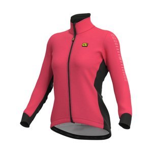 ALÉ Cyklistická zateplená bunda - SOLID FONDO LADY WNT - růžová XS