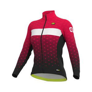 ALÉ Cyklistický dres s dlouhým rukávem zimní - PR-R STARS LADY WNT - černá/růžová XL