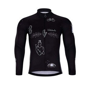 HOLOKOLO Cyklistický dres s dlouhým rukávem zimní - BLACK OUT WINTER - černá 4XL