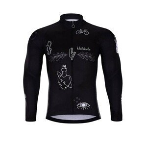 HOLOKOLO Cyklistický dres s dlouhým rukávem zimní - BLACK OUT WINTER - černá XL