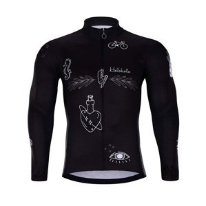 HOLOKOLO Cyklistický dres s dlouhým rukávem zimní - BLACK OUT WINTER - černá S