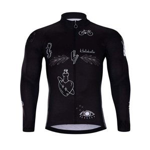 HOLOKOLO Cyklistický dres s dlouhým rukávem zimní - BLACK OUT WINTER - černá 2XL