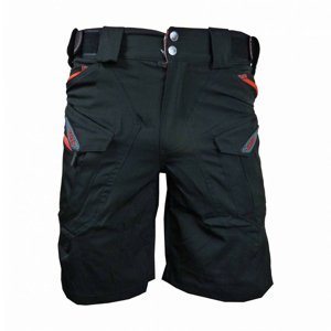HAVEN Cyklistické kalhoty krátké bez laclu - CUBES BLACKIES - černá/červená