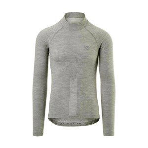 AGU Cyklistické triko s dlouhým rukávem - WINTERDAY MERINO - šedá L-XL