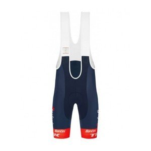 SANTINI Cyklistické kalhoty krátké s laclem - TREK SEGAFREDO 2022 FAN LINE - modrá/červená