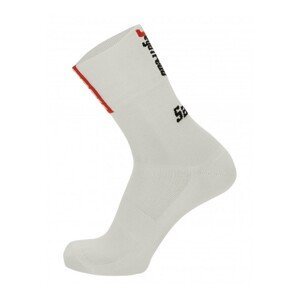 SANTINI Cyklistické ponožky klasické - TREK SEGAFREDO 2022 - bílá/červená XL