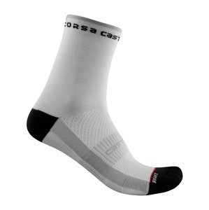 CASTELLI Cyklistické ponožky klasické - ROSSO CORSA 11 LADY - bílá/černá S-M