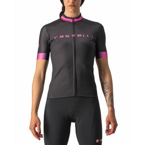 CASTELLI Cyklistický dres s krátkým rukávem - GRADIENT LADY - černá/růžová/antracitová XL