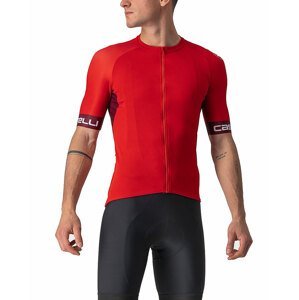 CASTELLI Cyklistický dres s krátkým rukávem - ENTRATA VI - červená/bordó L