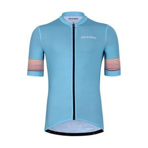 HOLOKOLO Cyklistický dres s krátkým rukávem - RAINBOW - modrá/světle modrá M